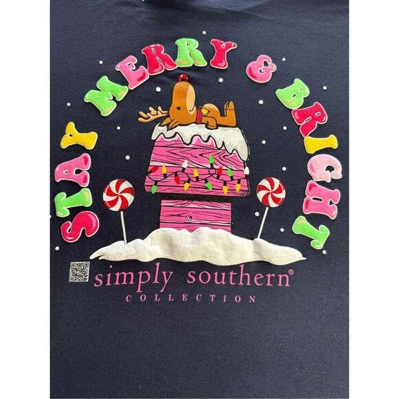 SIMPLY SOUTHERN WOMEN’S LARGE “STAY MERRY & BRIGHT”  Long Sleeve Tshirt - Picture 4 of 7